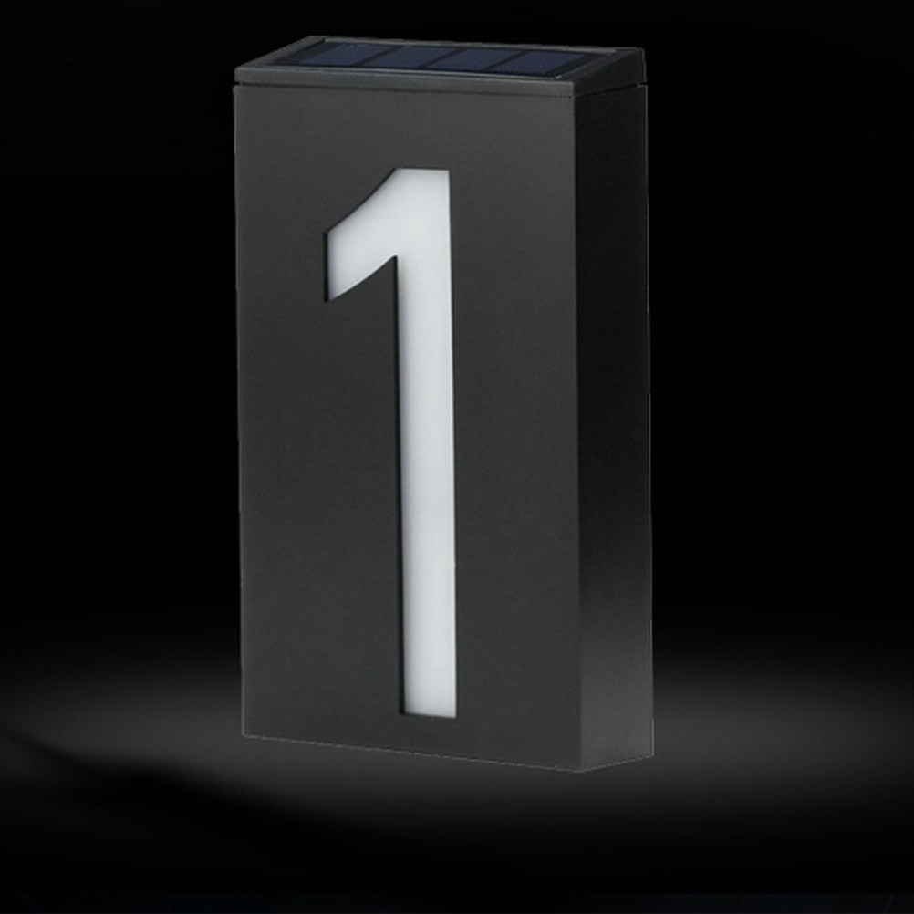 Home Security Doors - Solar Power Number 1 LED Doorplate