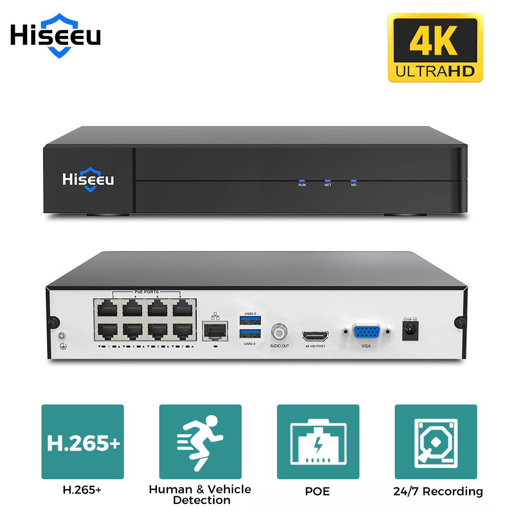 Hiseeu 8CH 4K PoE NVR Network  - đánh giá và giá Home Security And Cameras