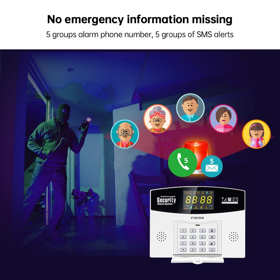 Fuers Tuya Smart Alarm System  - đánh giá và giá Home Security Phone Number