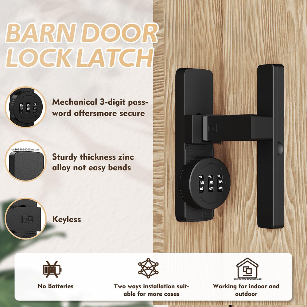 Security Barn Door Lock 3-Digi - đánh giá và giá Home Security Doors