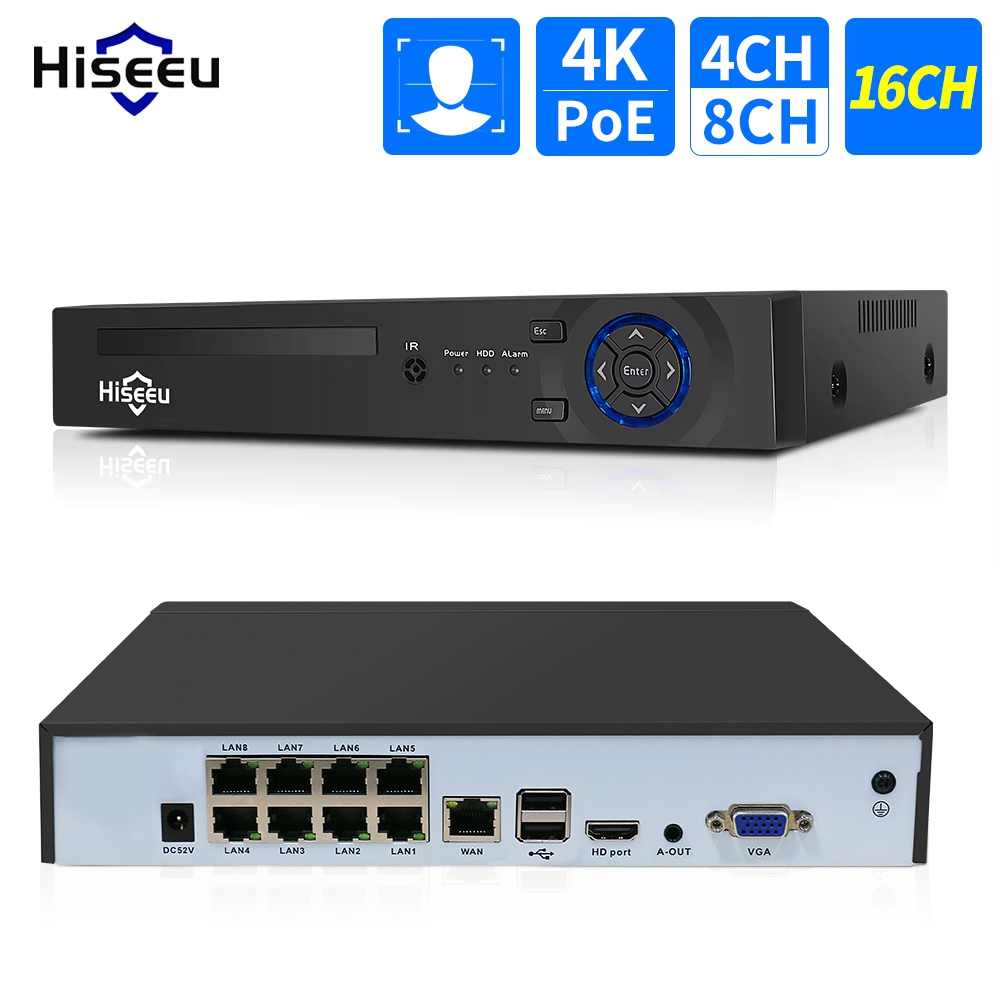 Hiseeu 4CH 10CH 16CH 4K 8MP 5M - đánh giá và giá Home Security And Cameras