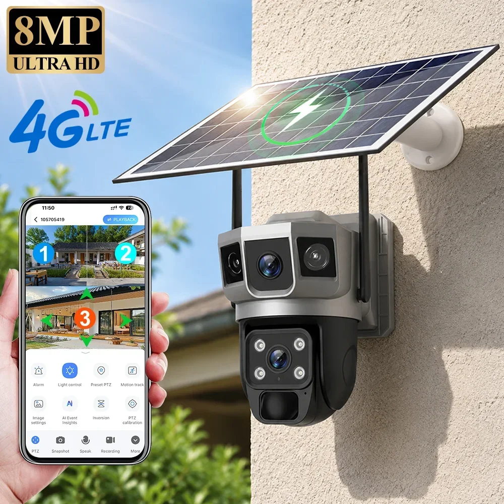 V380 4K 3 Screens 4G Camera So - đánh giá và giá Home Security Services
