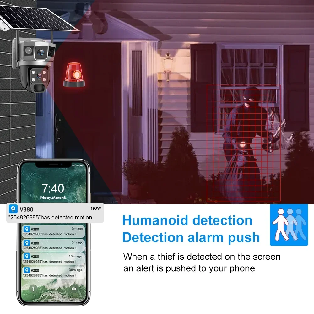 V380 4K 3 Screens 4G Camera So - đánh giá và giá Home Security Services