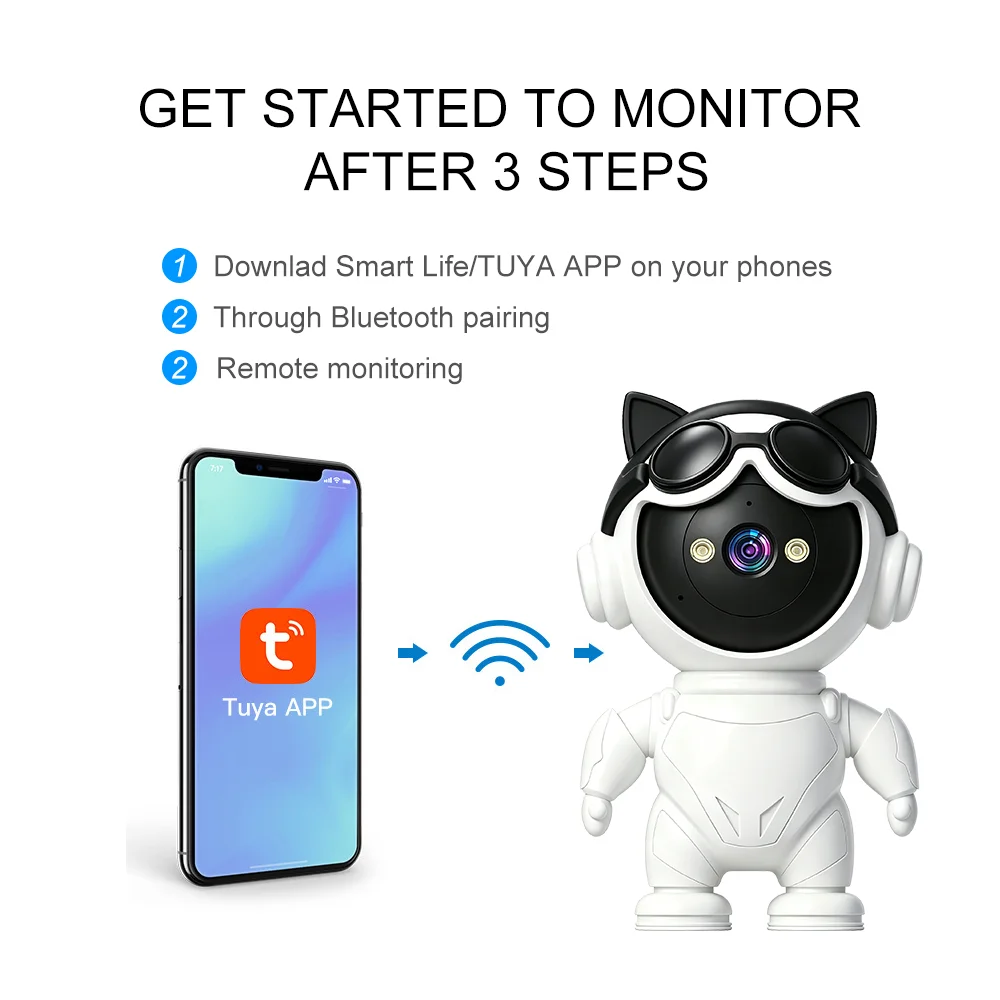 Tuya Smart Wireless IP Camera  - đánh giá và giá Home Security Robot